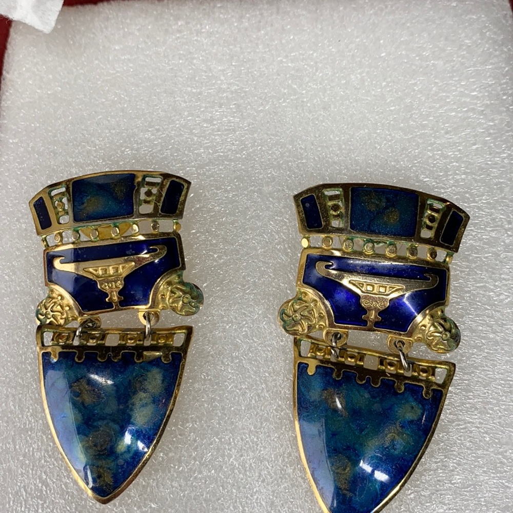 Edgar Berebi vintage enameled royal blue gold